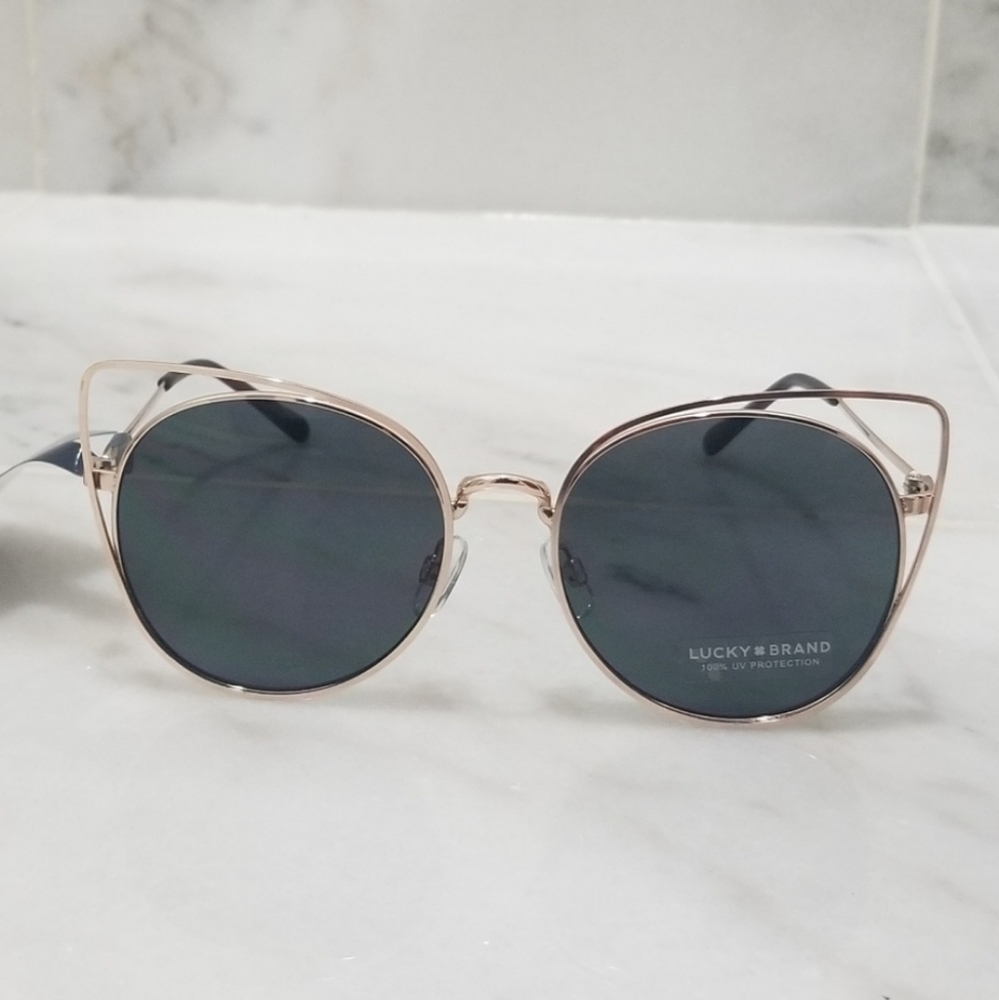 Lucky Brand Harlan Cat Eye Sunglasses In Gold